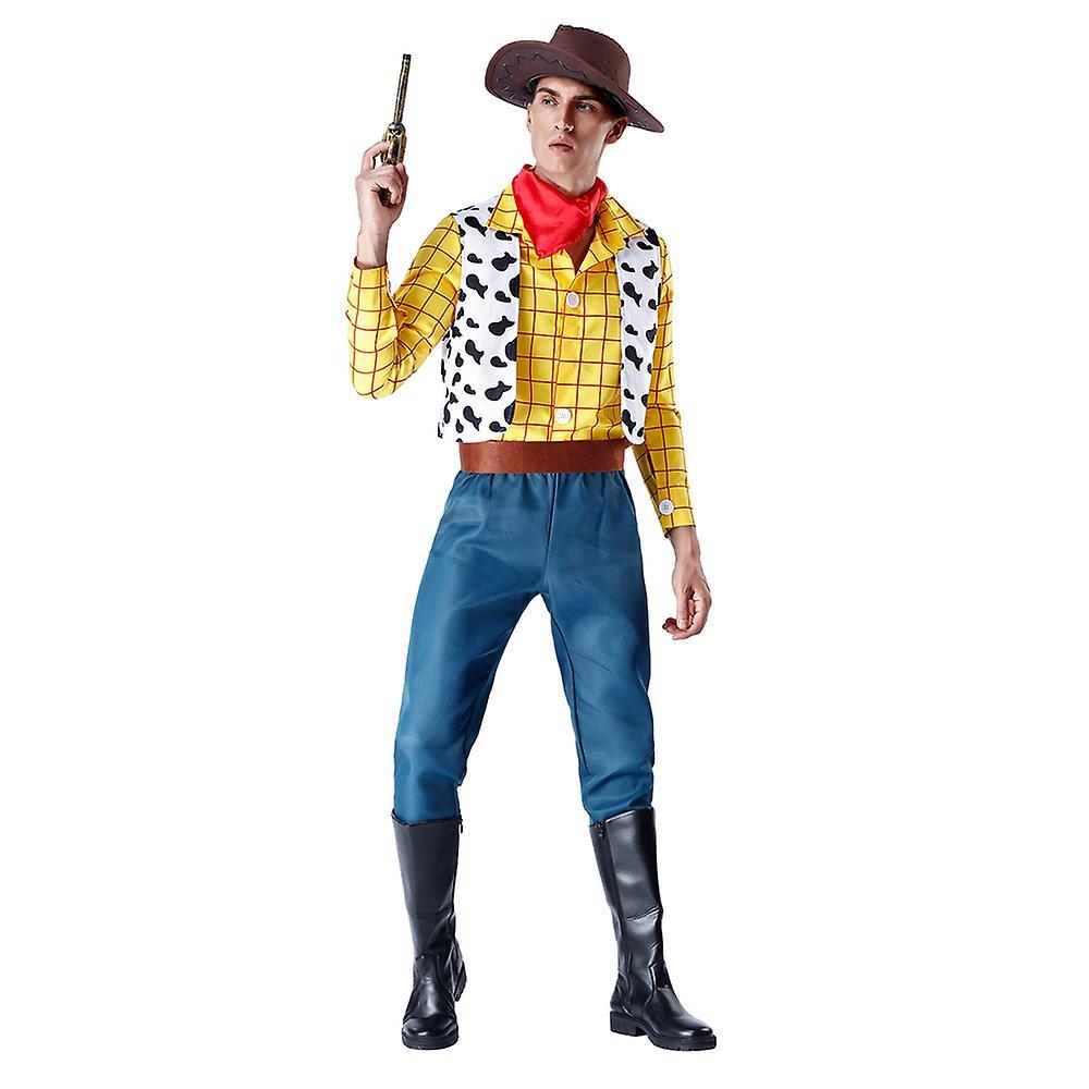 Eocici Adults Mens Toy Story Woody Fancy Dress Costume Cosplay Party Outfits Set Gifts M