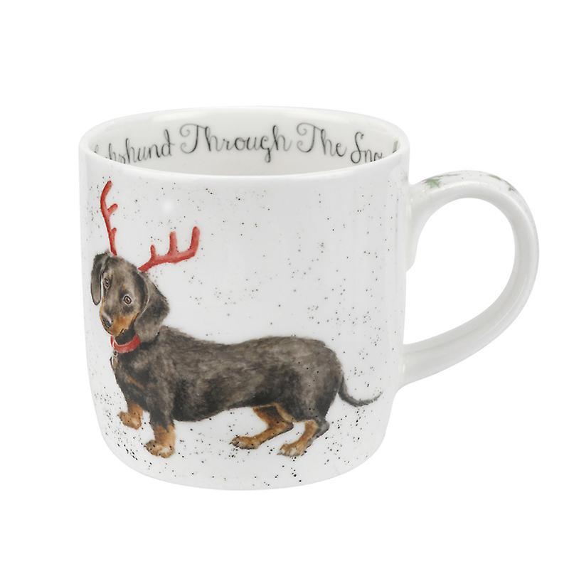 Royal Worcester Wrendale Dachshund and Snow Mug Multi