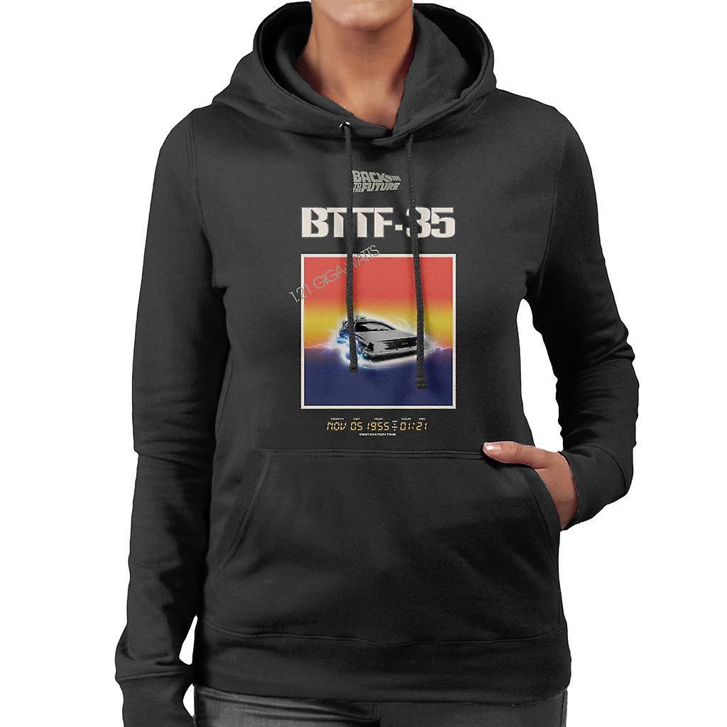 Back to the Future 35th Anniversary Sunset Women's Hooded Sweatshirt Black Medium