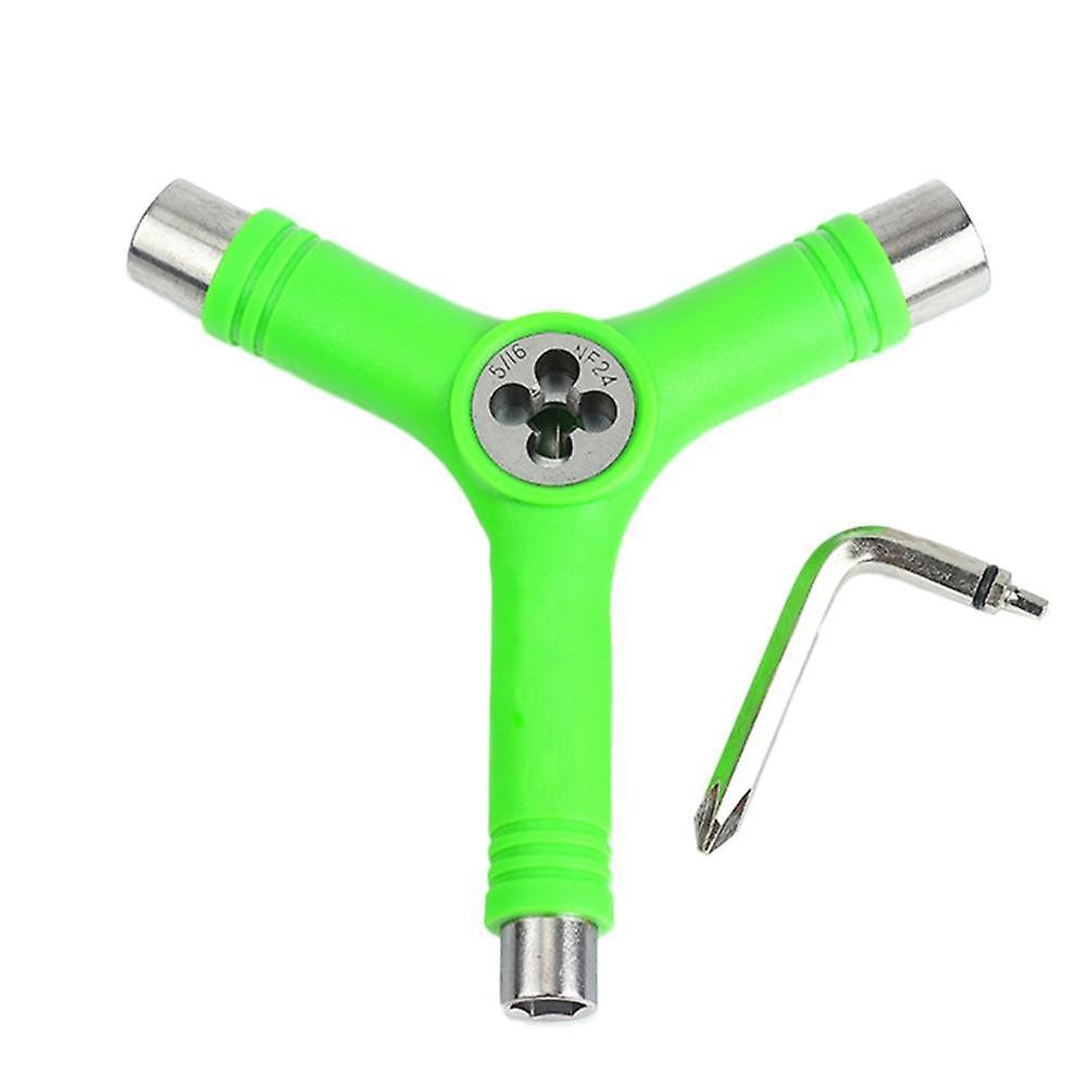 Ebox Skateboard repair y shape tool with l type wrench Green