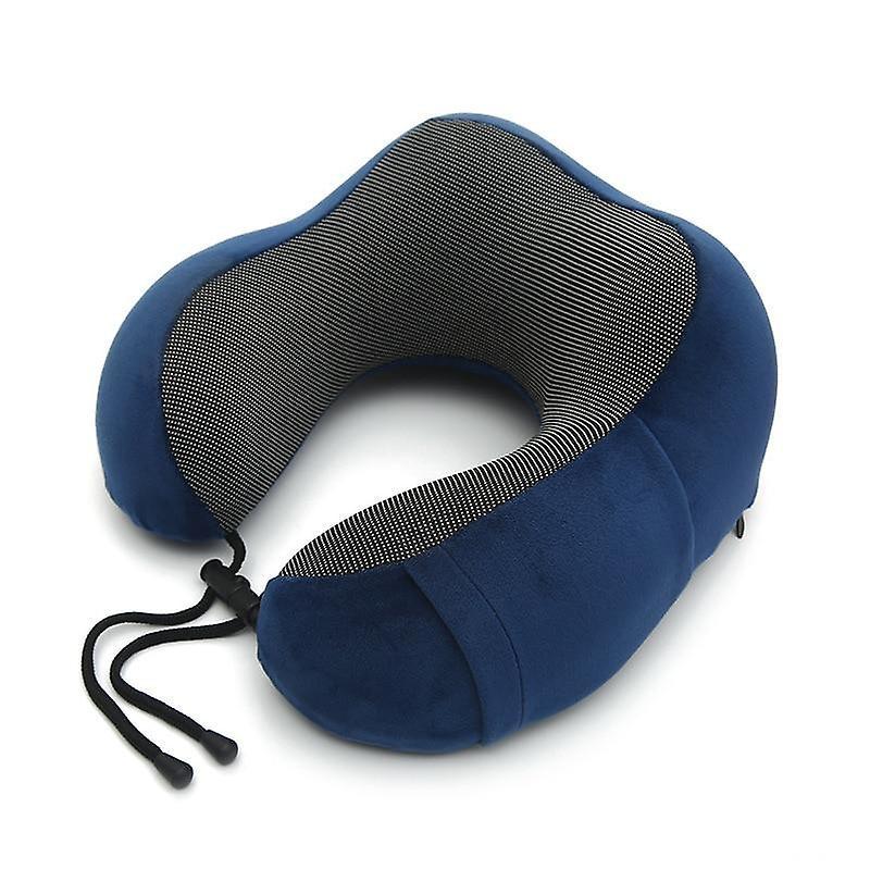 GreenZech U shaped memory foam neck pillows soft travel pillow cervical airplane Blue