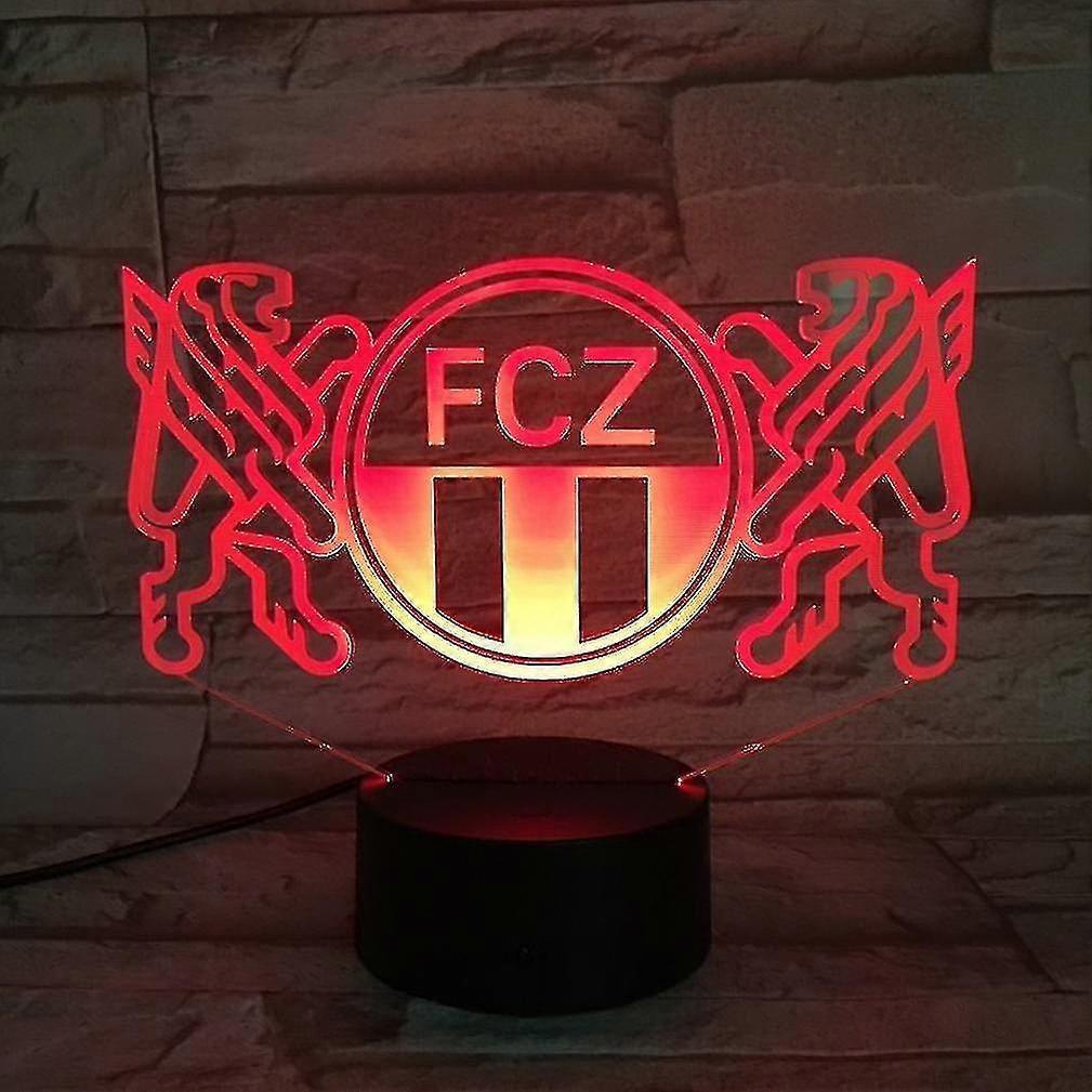 Jeek Zurich Fcz 3d Led Night Light Kids Bedroom Football Club Table Lamp