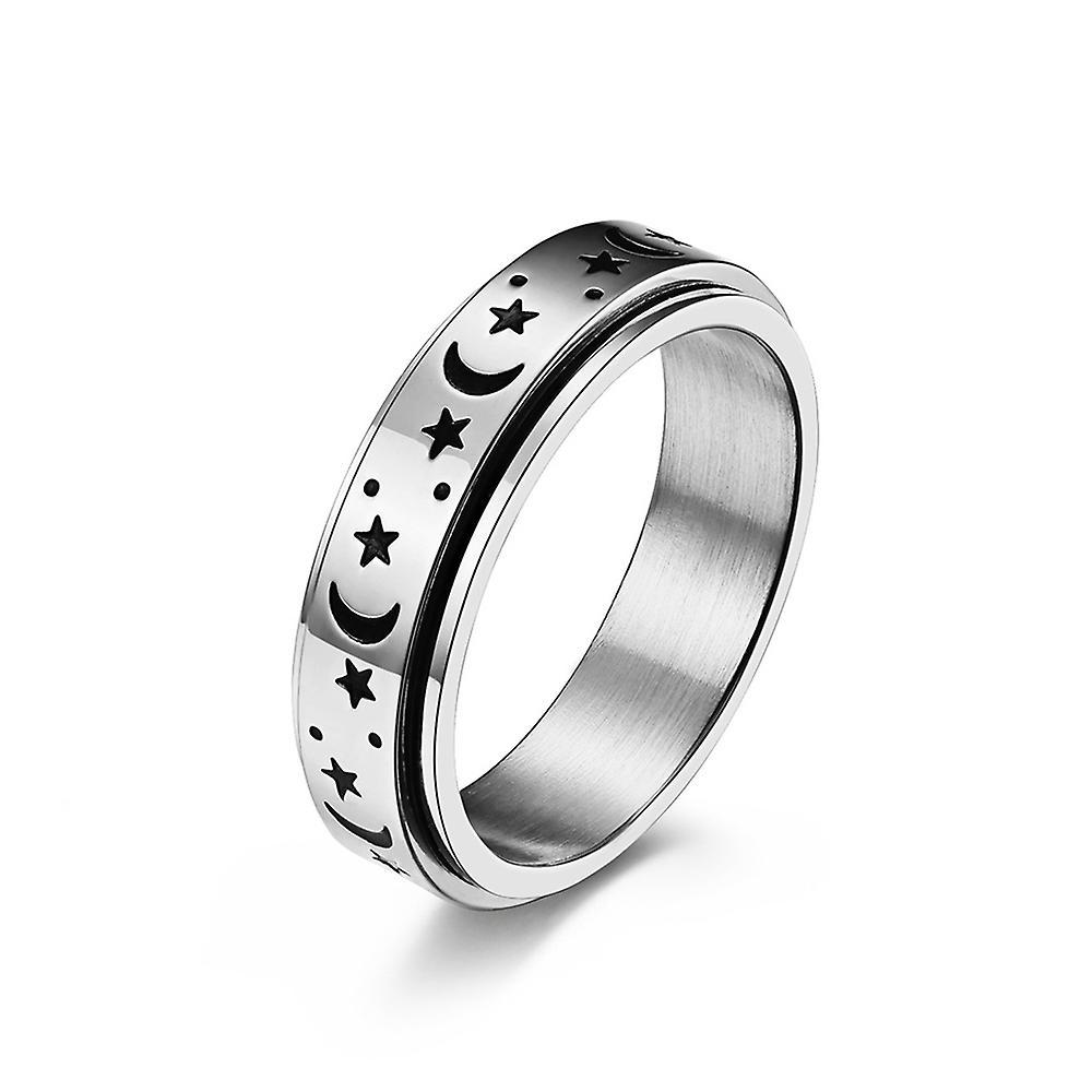 Yesfit Fidget Rings For Anxiety, Stainless Steel Spinner Band Ring For Women Men Silver 9