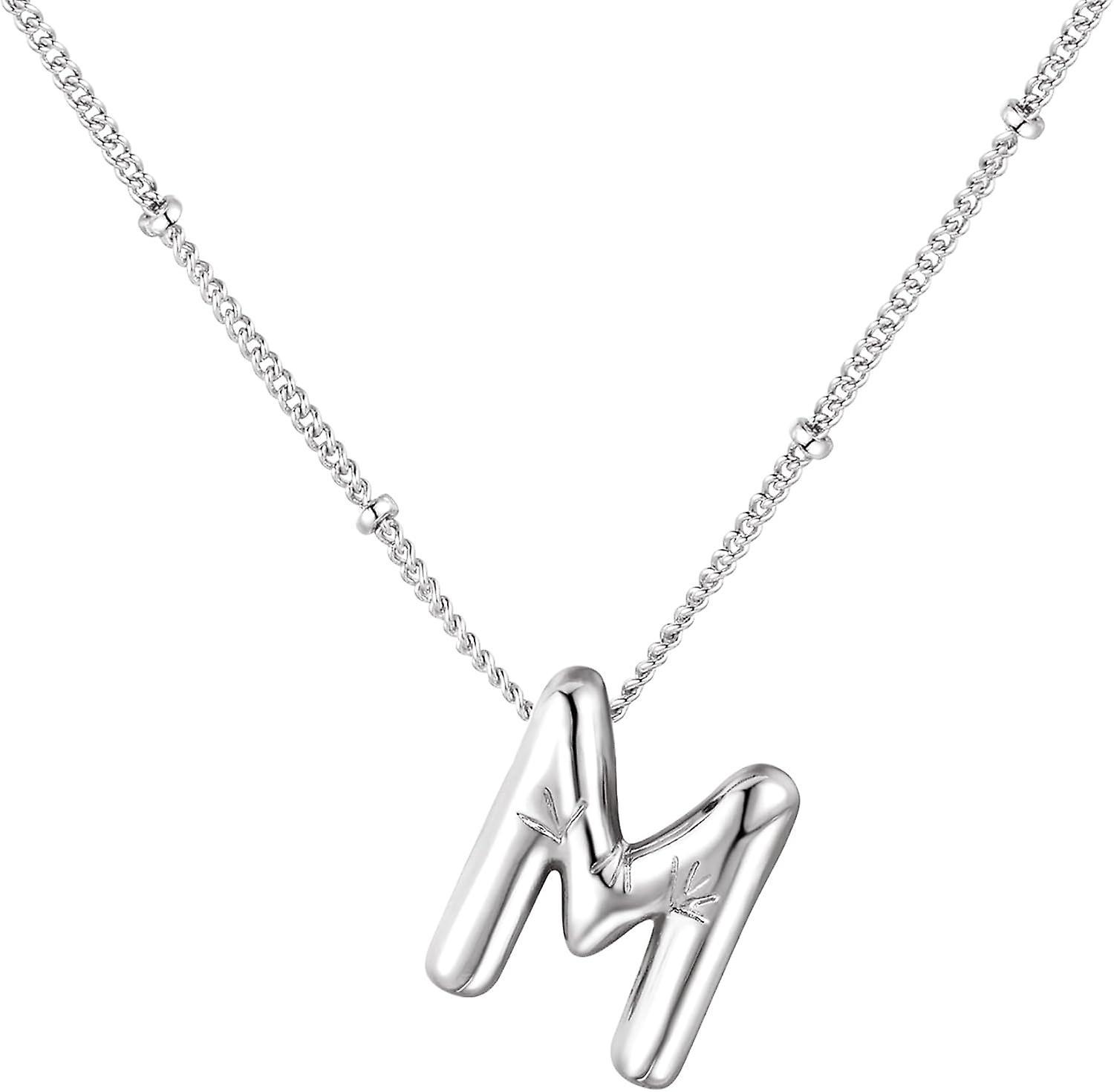 Maromalife Bubble Letter Necklace Balloon Initial Necklaces For Women Girls Dainty Alphabet Pendant 14k Gold Plated Puffy Name Personalized Jewelry...