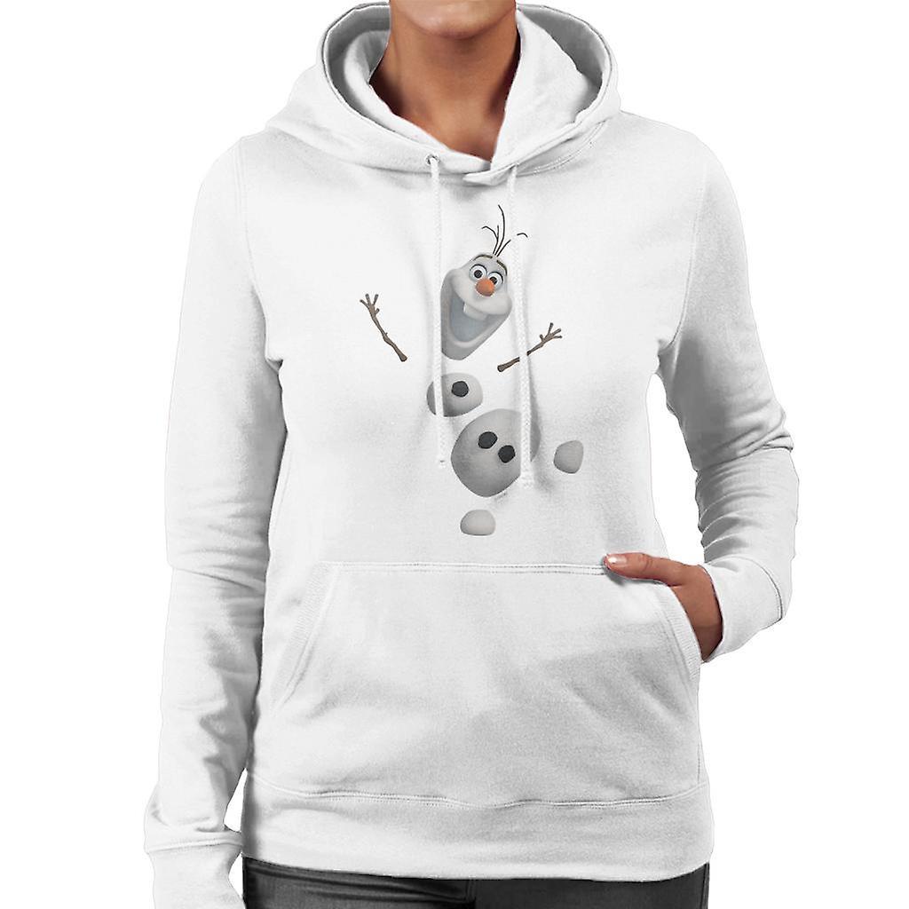 Disney Frozen Olaf In Pieces Excited Women's Hooded Sweatshirt White Medium