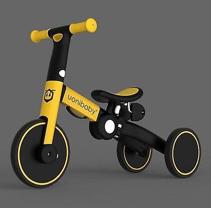 Slowmoose 4 In 1, Foldable Kids Balance Bike And Stroller For 1-6 Years Old Yellow