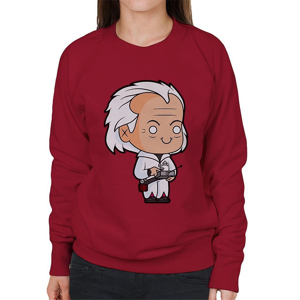 Back to the Future Dr Emmett Brown Kawaii Women's Sweatshirt Cherry Red Small