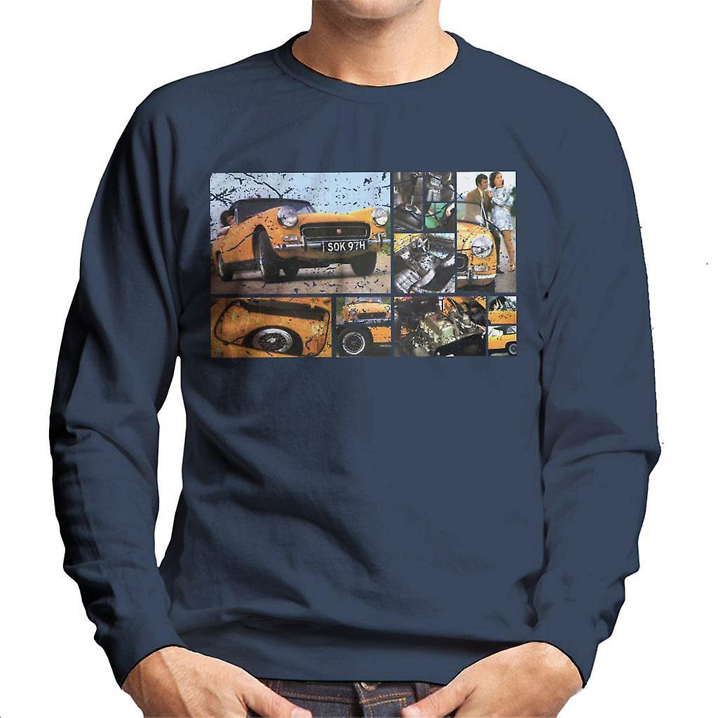 Austin Healey Sprite Mark IV Montage British Motor Heritage Men's Sweatshirt Navy Blue Medium