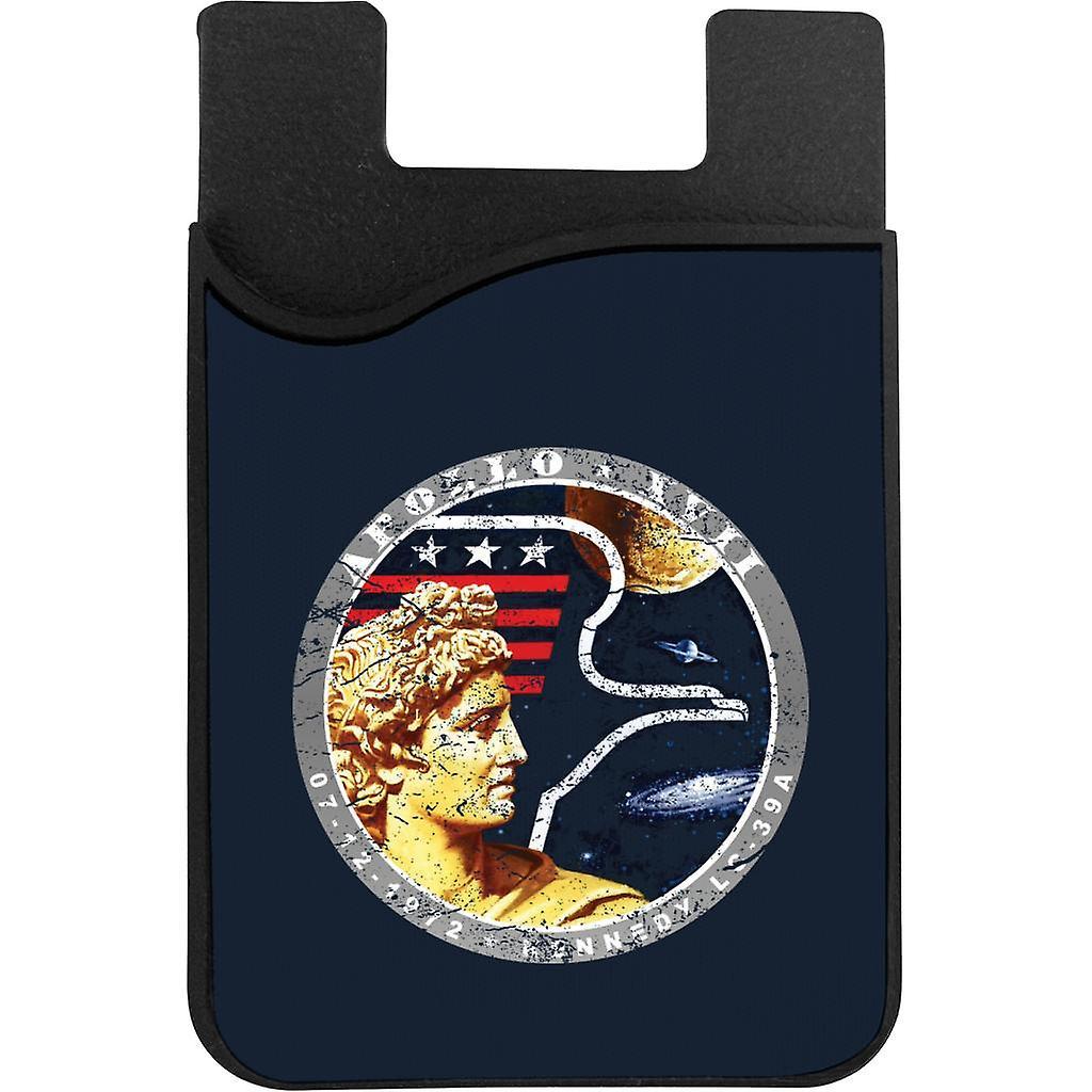 NASA Apollo 17 Mission Badge Distressed Phone Card Holder Navy Blue 5.5cm x 8.5cm