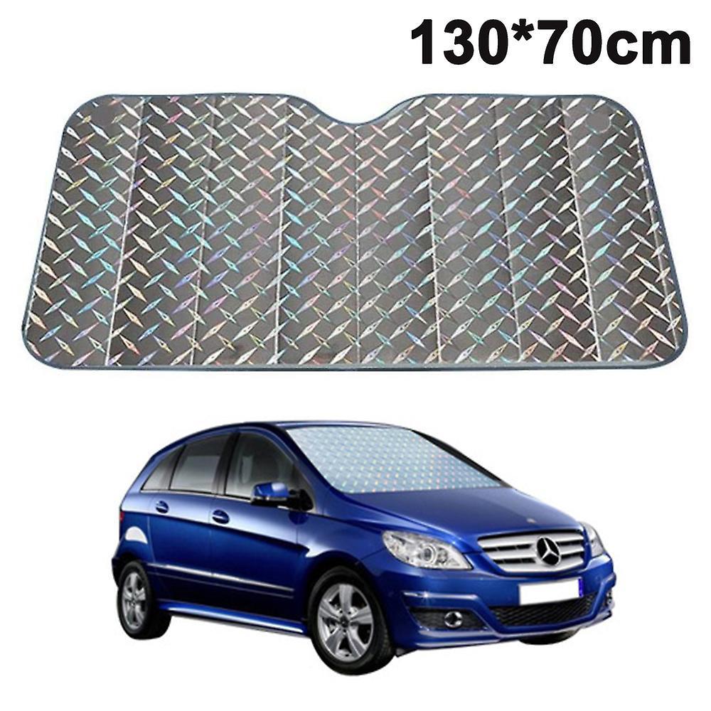 Wuhing-sj-130*70cm Car Sunshade Windshield, Car Window Cover Car Sunshade Thickening Laser Season Sunshade Sun Visor