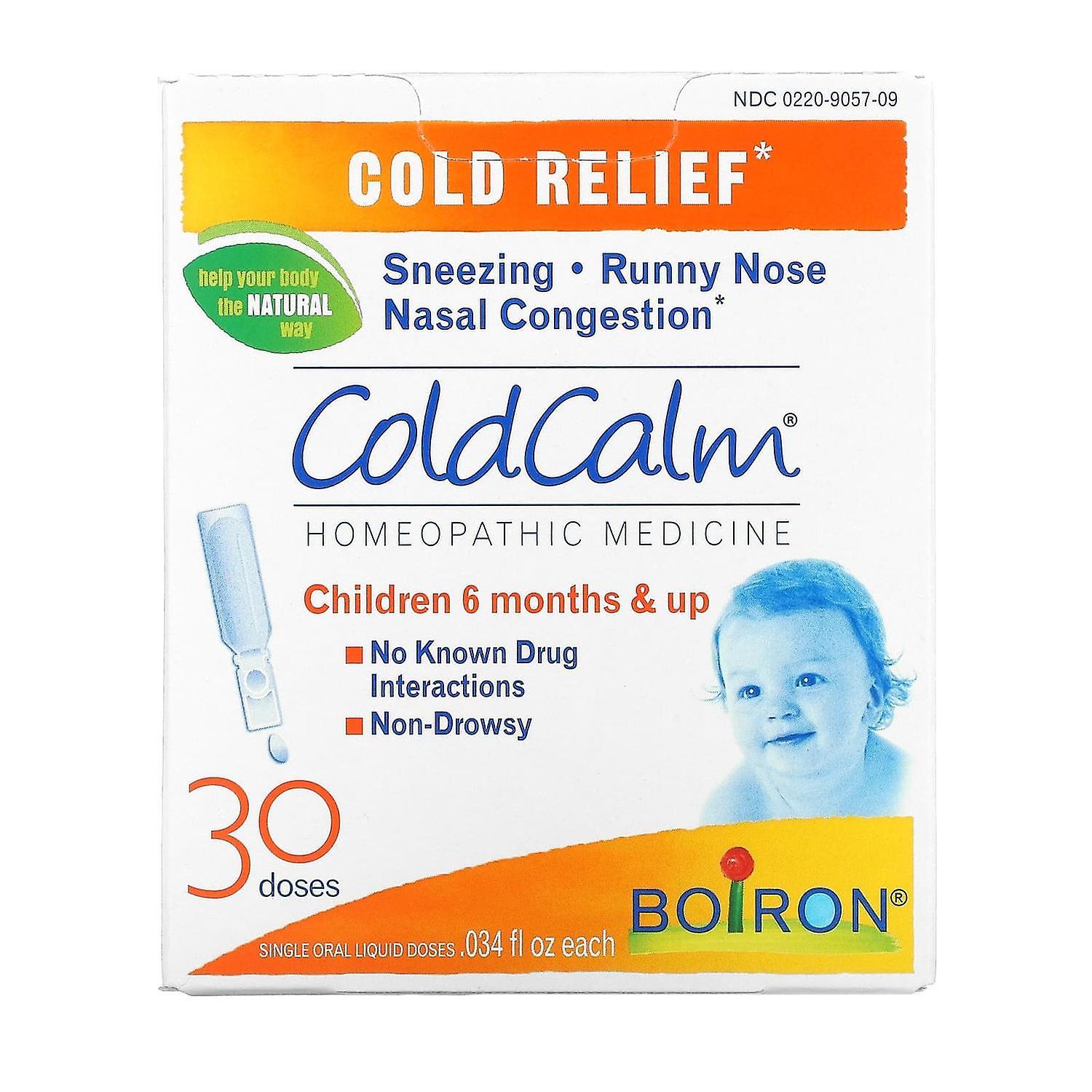 Boiron, ColdCalm, Cold Relief, 6 Months & Up, 30 Single Oral Liquid Doses, .034 fl oz Each