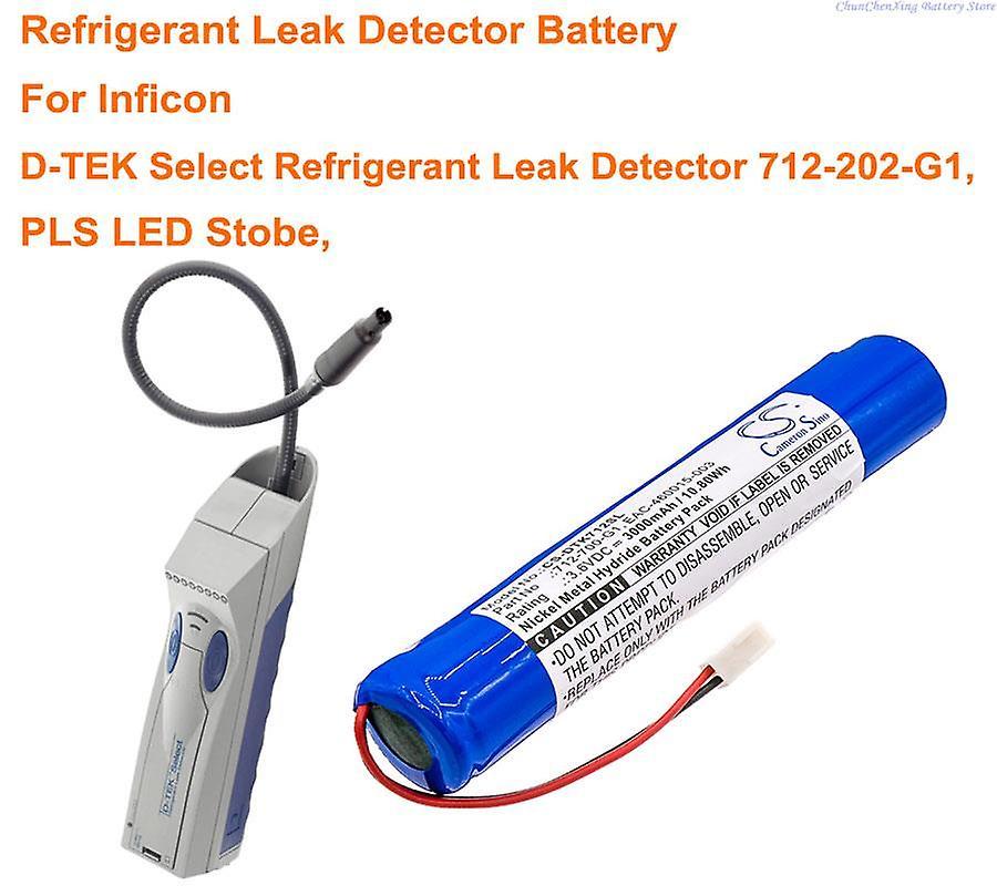 Dinoply 3000mAh Battery 712-700-G1 for Inficon D-TEK Select Refrigerant Leak Detector 712-202-G1, PLS LED Stobe