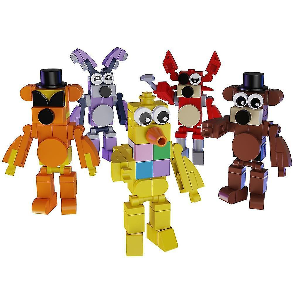 Shinestar 5pcs/set Five Nights At Freddy's Building Block Toys, Horror Fnaf Game Action Figure Model, Fans Collectible Adult Kids Birthday Gift