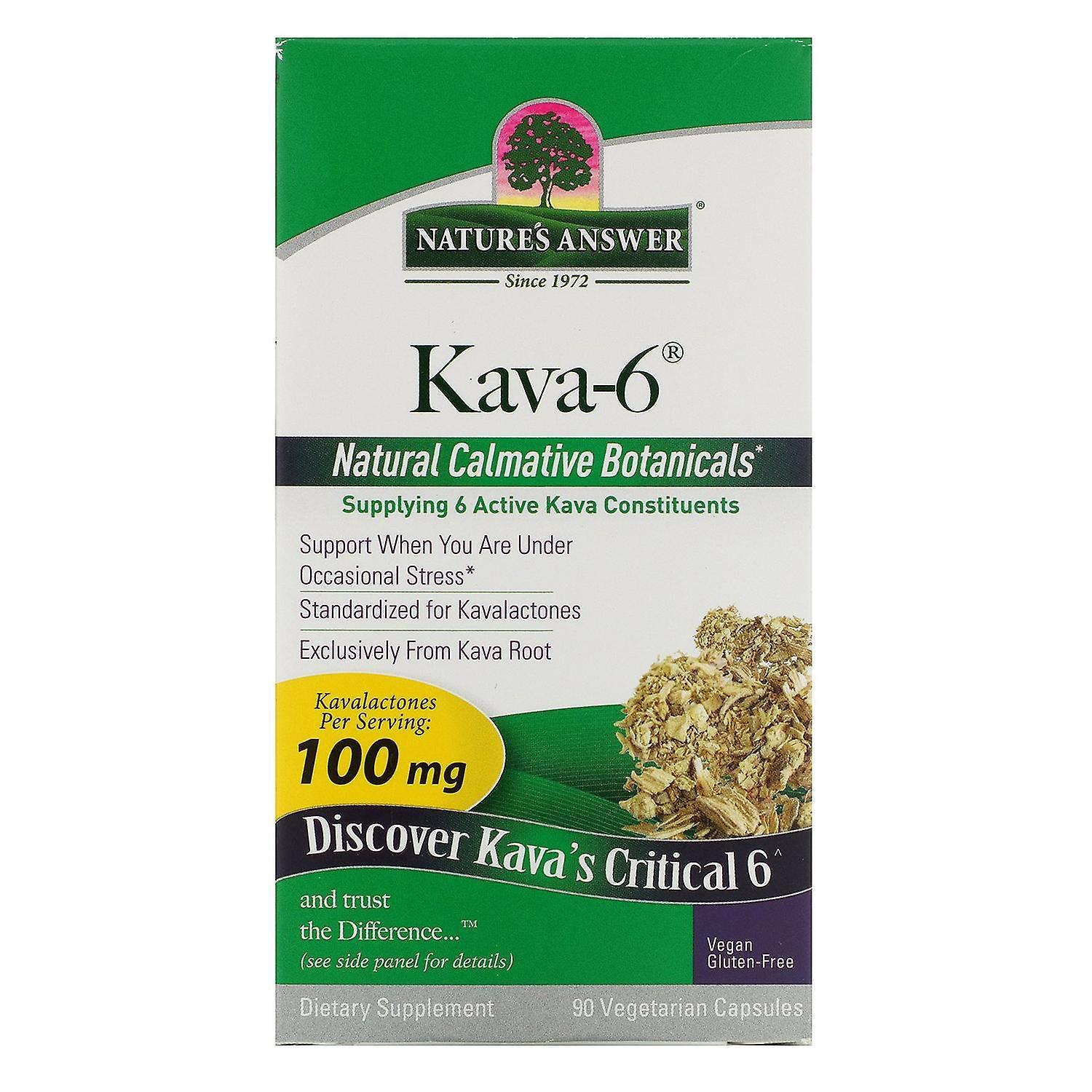 Nature's Answer, Kava-6, 90 Vegetarian Capsules