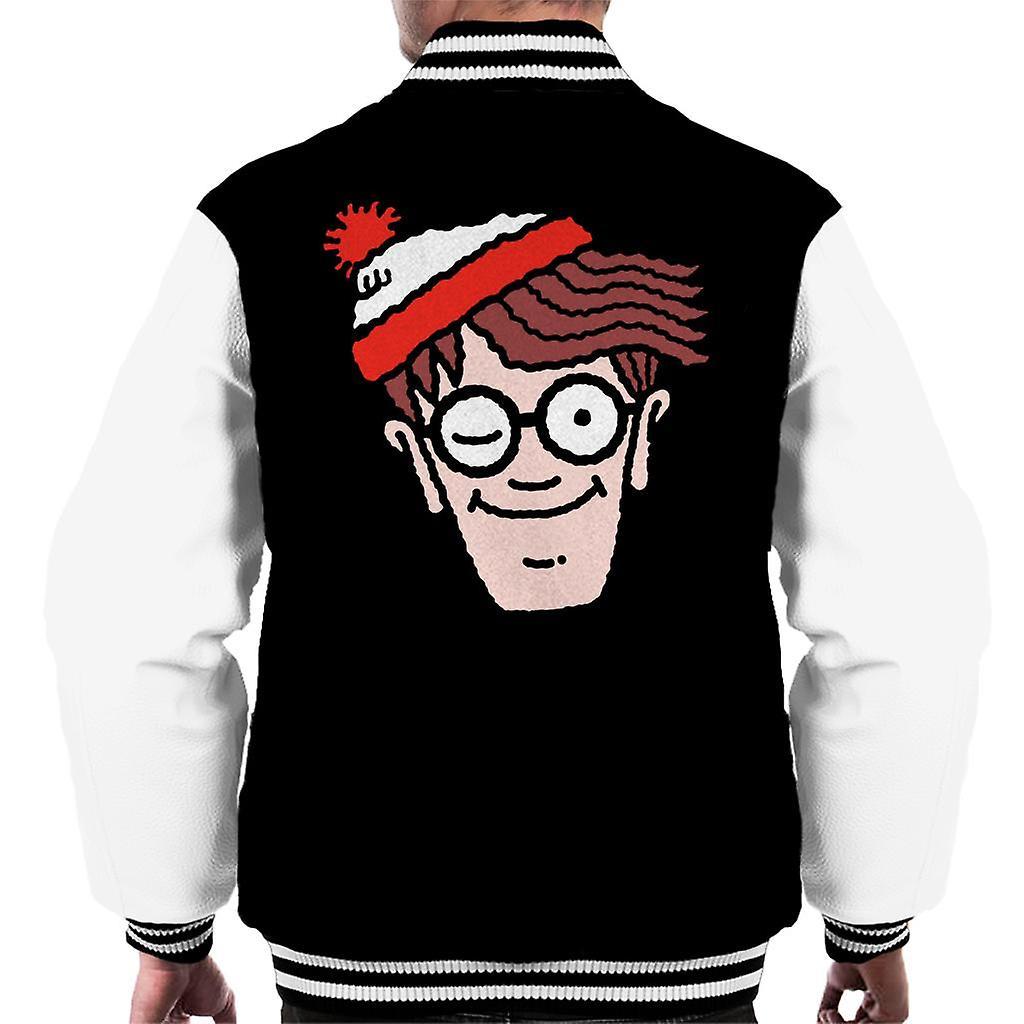 Wheres Wally Where's Wally Winking Men's Varsity Jacket Black/White Medium