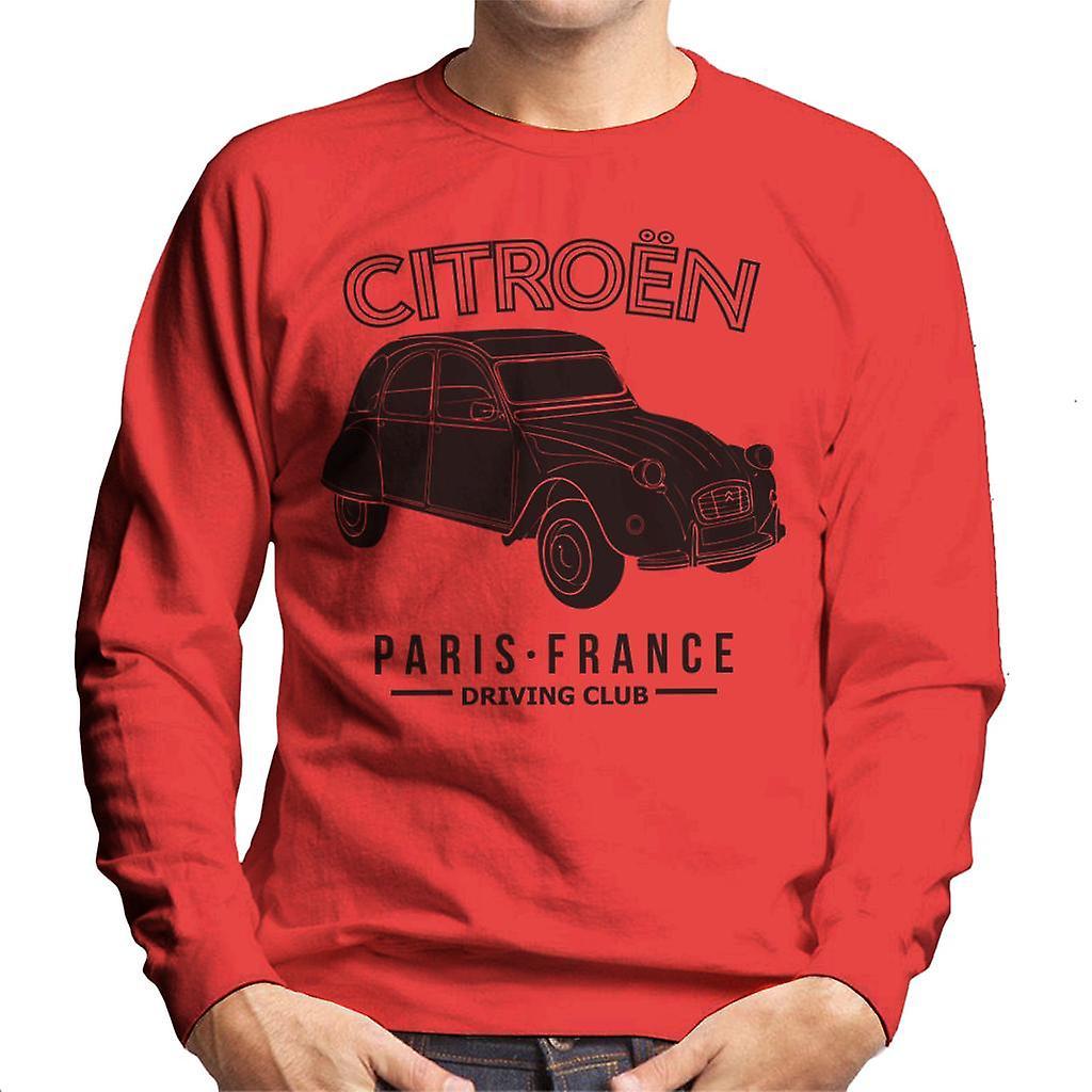 Citro�n Citroen Driving Club Black 2CV Paris France Men's Sweatshirt Red Small