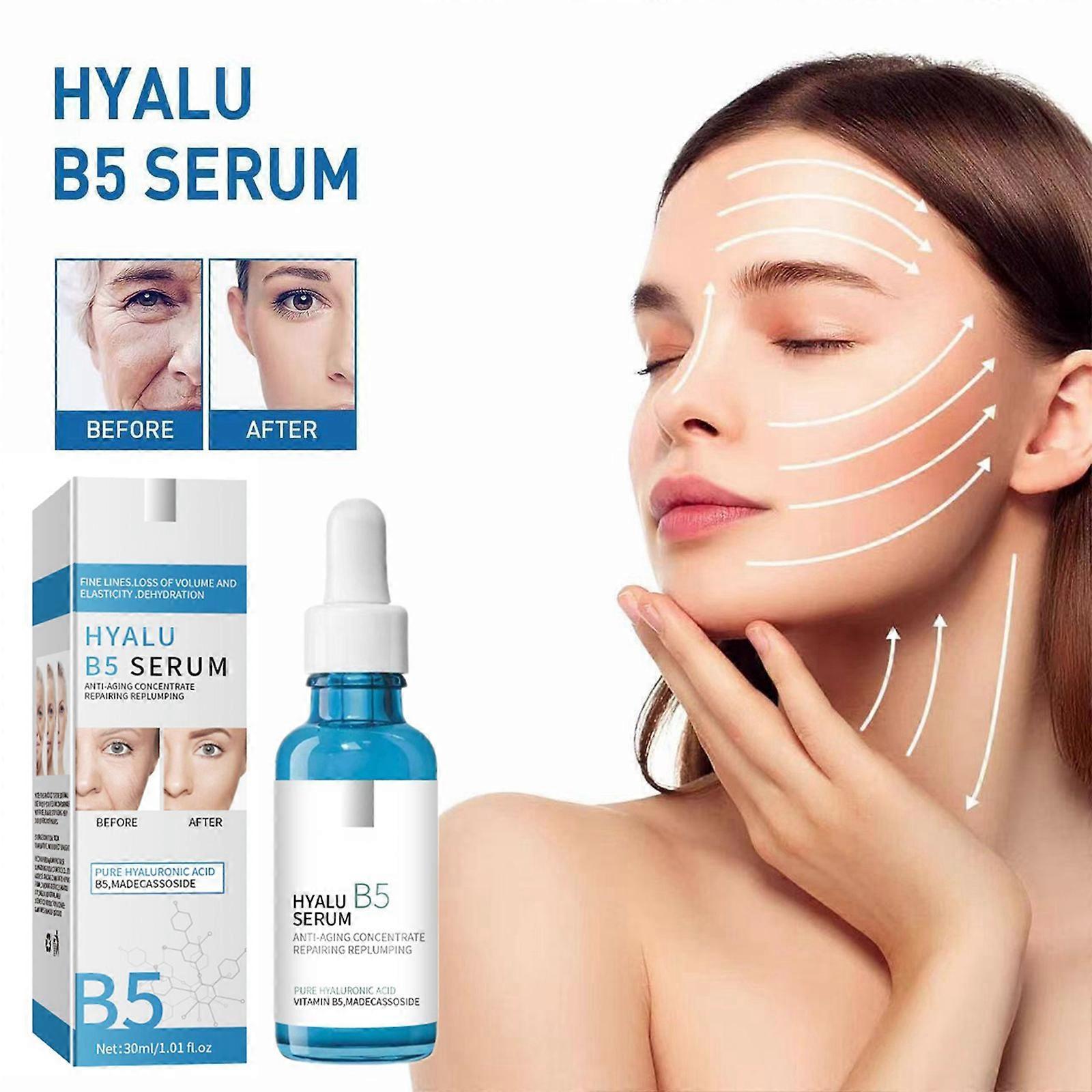 Unbrand Hyalu B5 Serum, Skin Plumping Anti-Aging Face Serum Reduce Fine Lines, Instant Skin Smoothing Deep Hydrating Serum Repair Dry Skin 3pcs - 90ml