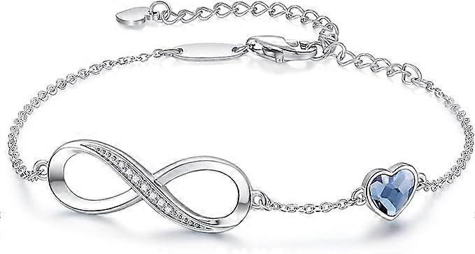 Lertenys Infinity Bracelets for Womens, Sterling Silver 925 Bracelet Adjustable Women Bracelet, Infinity Love Heart Ladies Bracelets