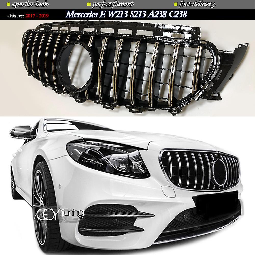 Auto Parts Abs Black Silver Replacement Front Bumper Radiator Gtr Grille Fit For Mercedes E Class W213 A238 C238 2017 - 2019 Silver - with camera