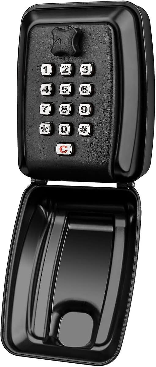 Sztxj Waterproof Secure Key Box Wall Mounted Key Box with 12-Digit Code Outdoor Key Box Large Secure Key Box for Home, Airbnb, School, Factory, Black