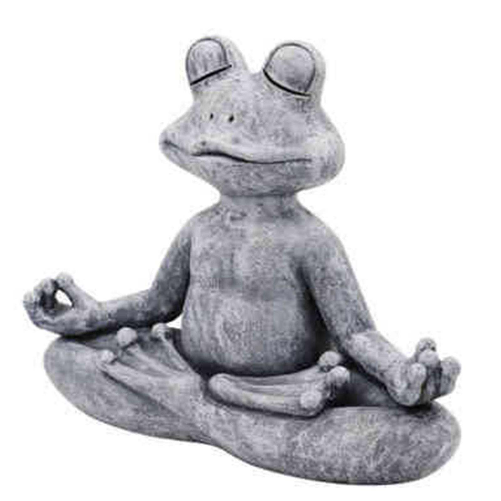 Leadrop Garden Statue Realistic Looking Resin Meditating Yoga Frog Figurine Supplies for Home