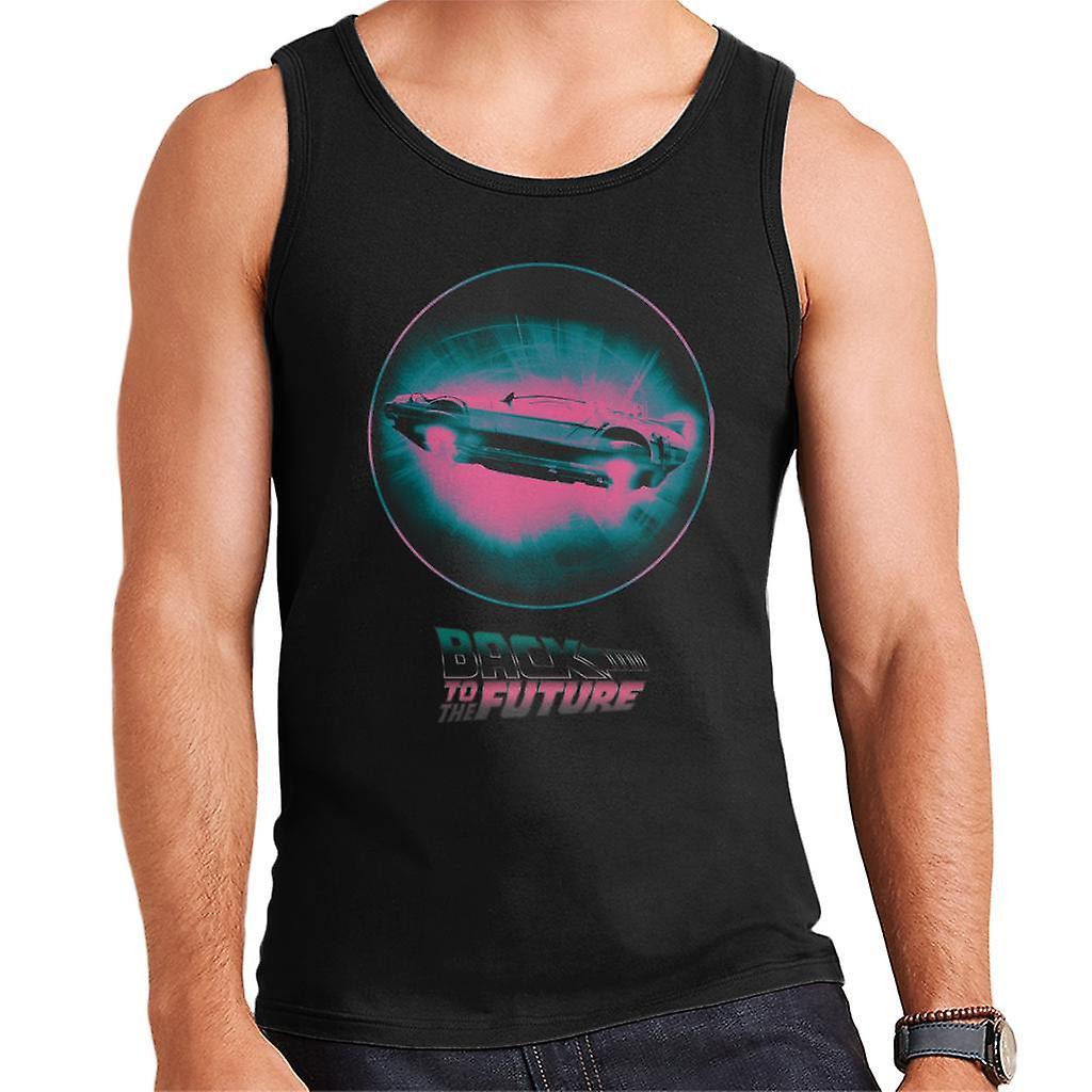 Back to the Future Delorean Flying Pink Haze Men's Vest Black Medium