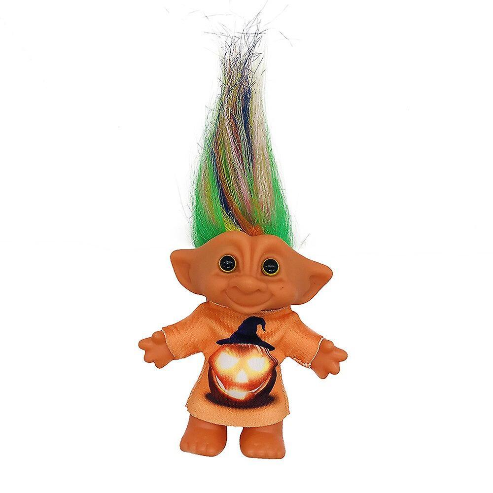 HSEXCEL Christmas Costume Troll Doll Halloween Nostalgic Enamel Toy Ugly Doll Doll Army green