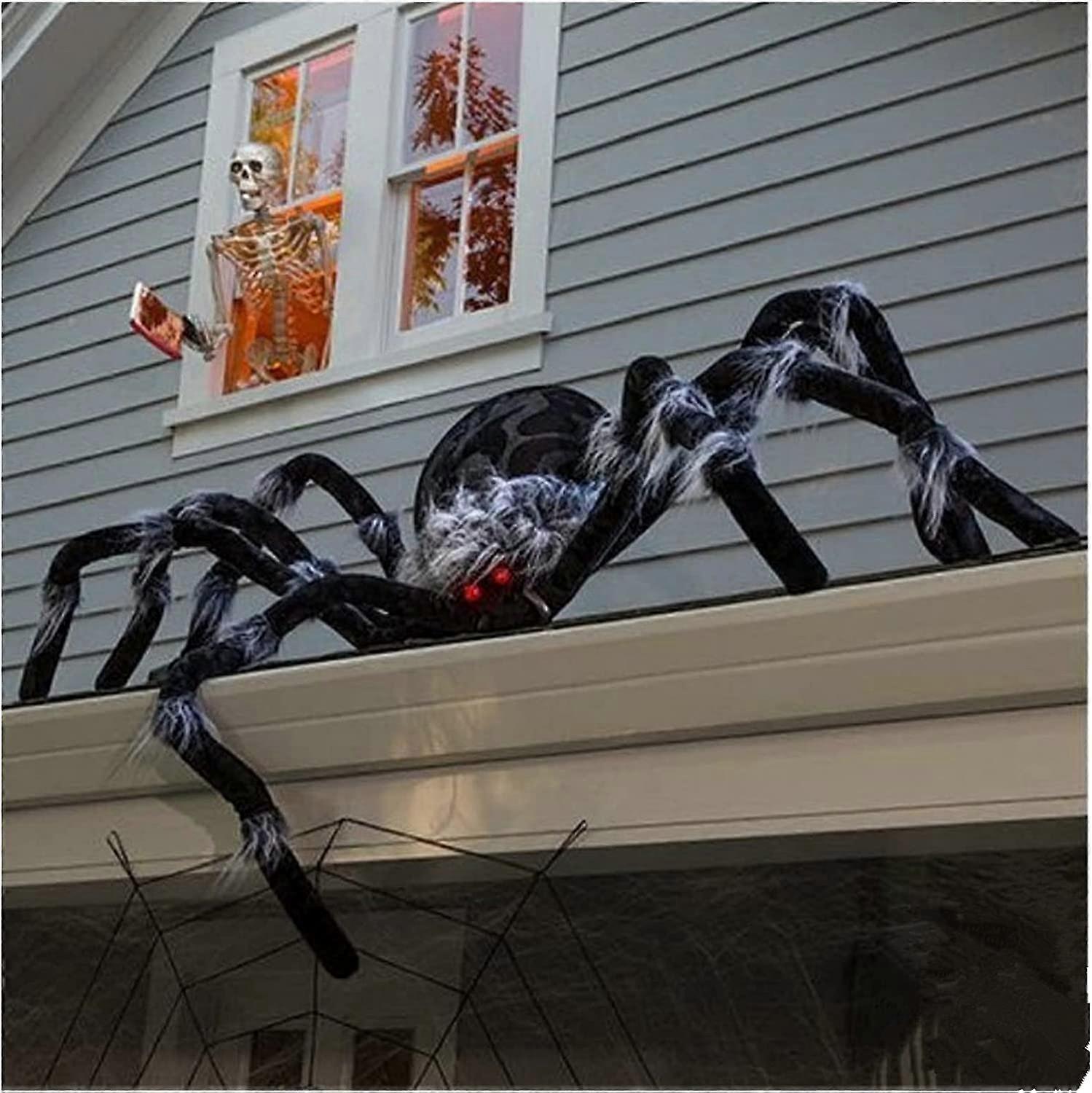 Morakot Halloween Giant Spider Decorations, 60 inch Realistic Large Scary Skull Spider, Fake Hairy Spider,for Halloween Indoor Outdoor Yard Home Pa...