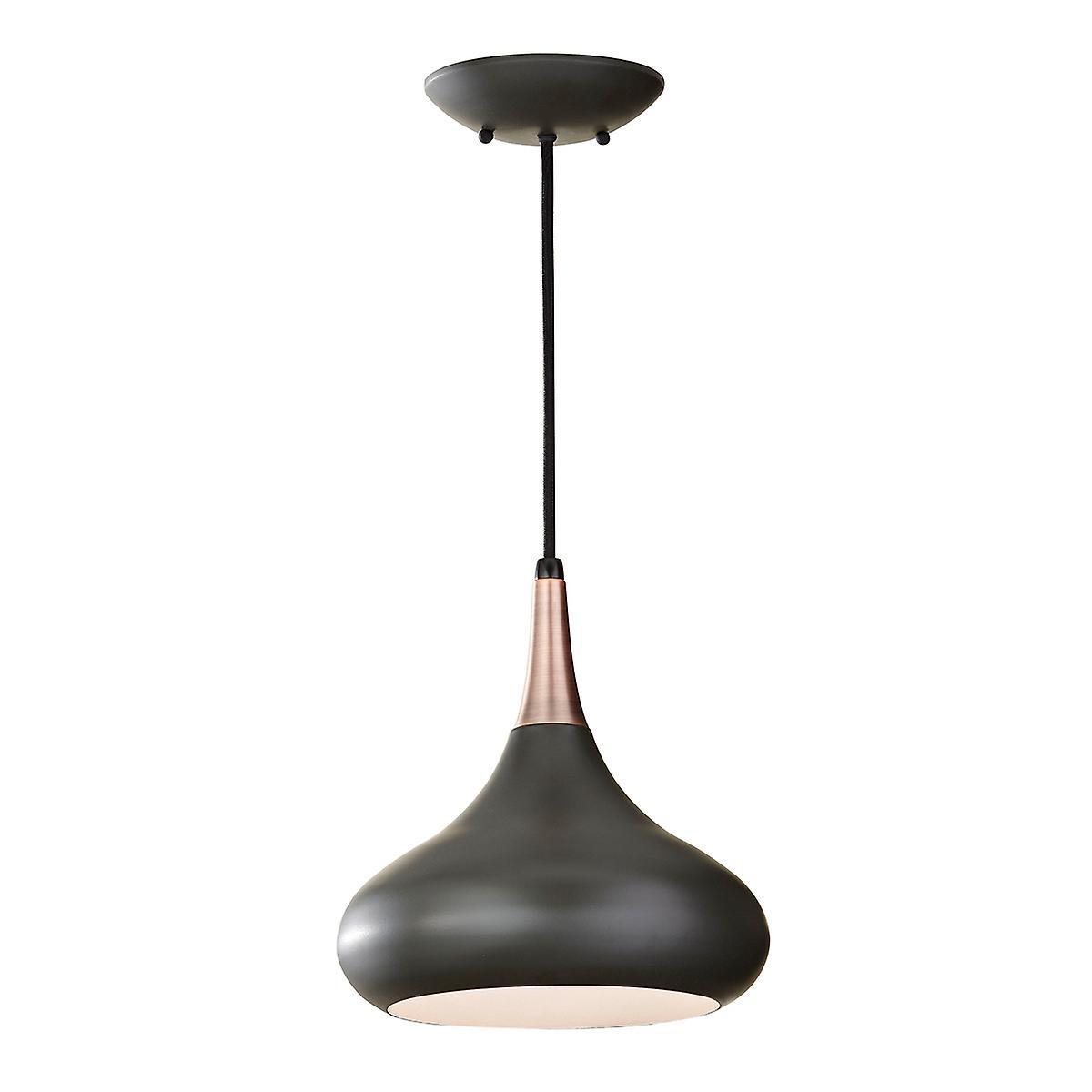 Beso 1 Light Dome Ceiling Pendant Dark Bronze E27