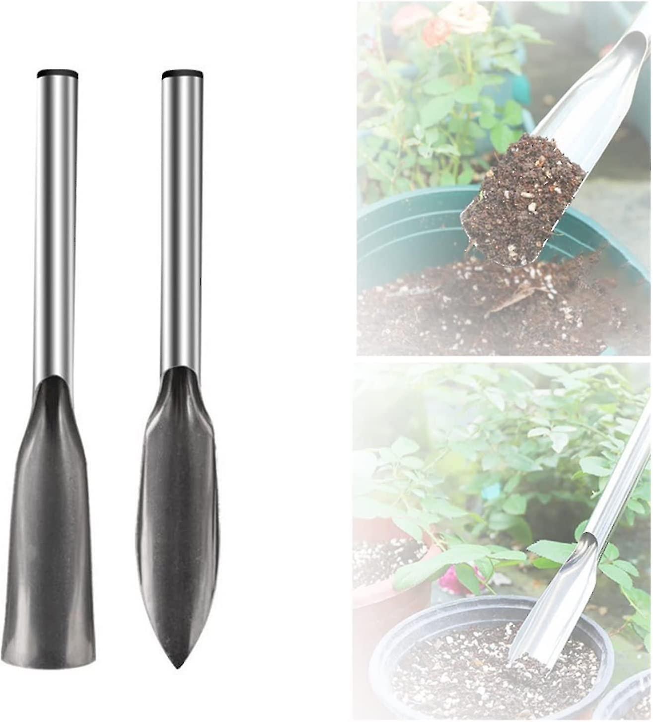 Tianzun 2pcs Gardening Shovel, Garden Hand Shovel, Stainless Steel Willow Leaf Shaped Hand Trowel Garden Tool For Planting Stainless steel - 2pcs