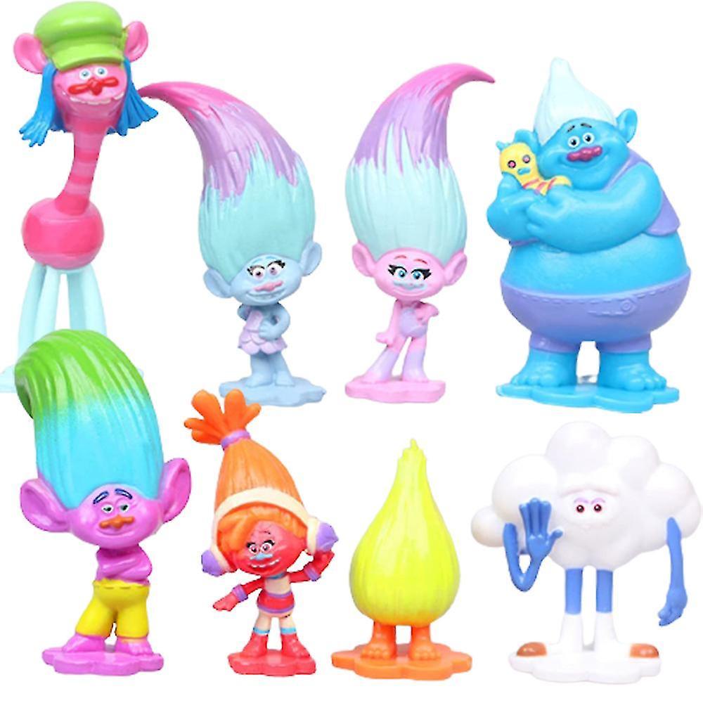 Lequeen 12 Pcs Troll Toys, Mini Troll Figure Toys Model Dolls Table Home Decoration Kids Gifts