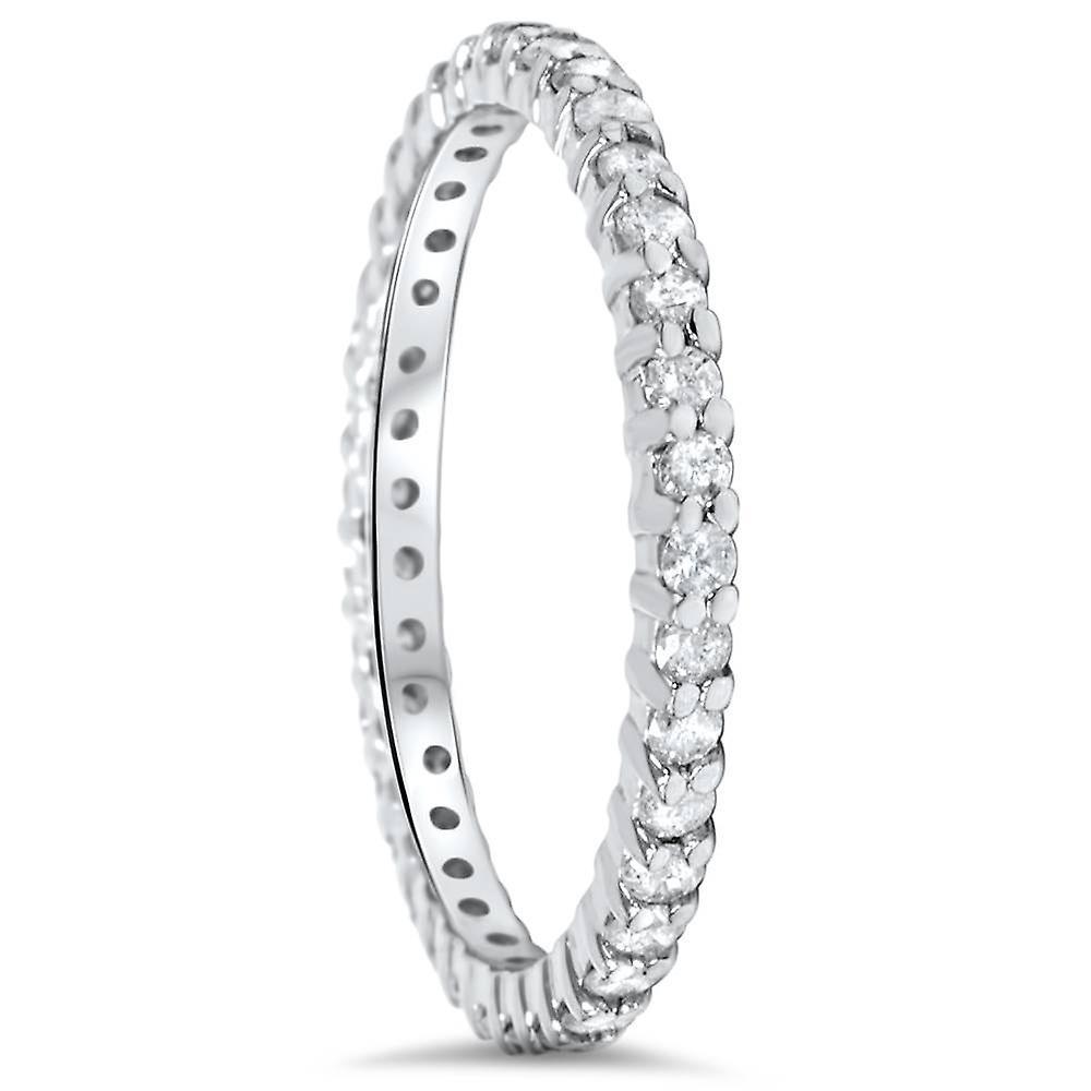 Pompeii3 1/2CT Diamond Eternity Ring 10k White Gold 6.5