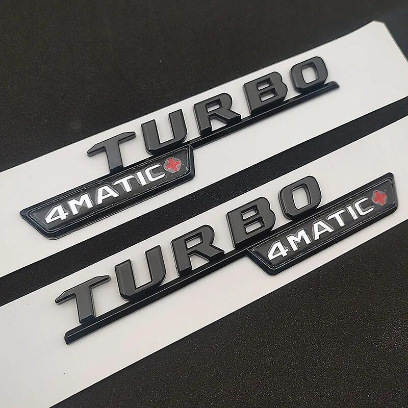 Hikig 3d Abs Car Fender Trim Turbo 4matic Emblem Badge Sticker For Logo Mercedes Amg A45 Cla45 E53 W213 Gla45 X156 Gle53 Accessories Glossy Black 2Pcs