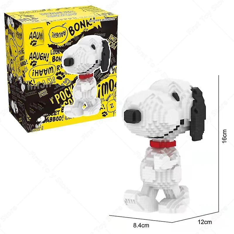 Renekton New Hsanhe Snoopy Anime Action Figures Kawaii Building Blocks Micro Daimond Bricks Diy Assemble Toys For Children Gifts 1520 pcs Original box