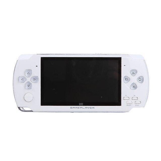 Slowmoose Handheld Game Console, Nostalgic Hd Large Screen 4.3 X6 white