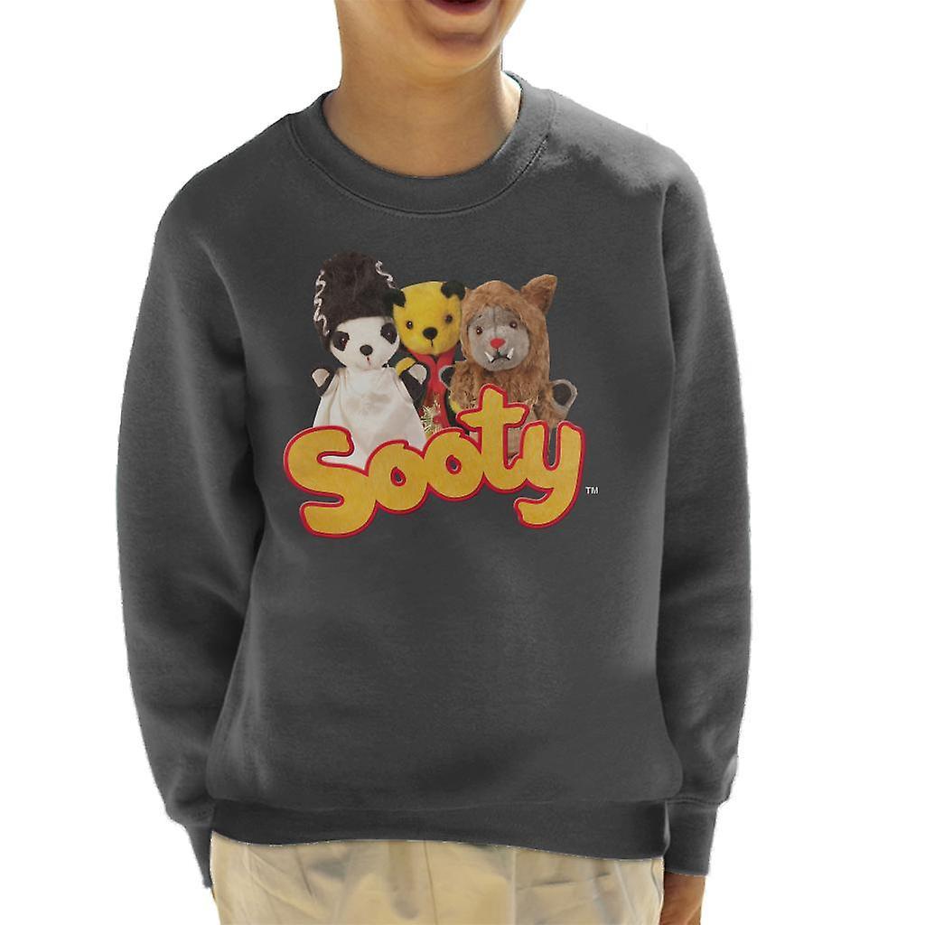 Sooty Halloween Spooky Trio Kid's Sweatshirt Charcoal Medium (7-8 yrs)