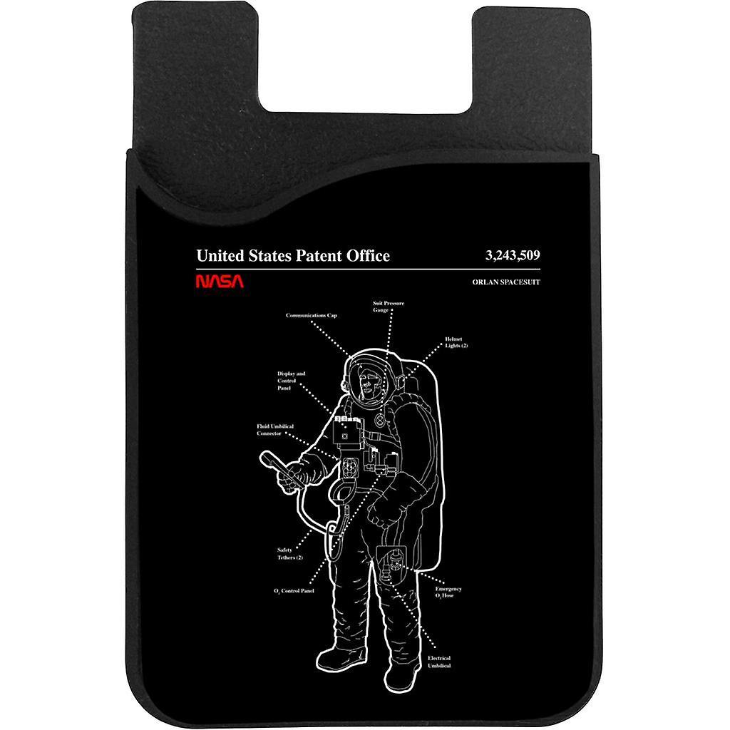 NASA Orlan Spacesuit Blueprint Phone Card Holder Black 5.5cm x 8.5cm