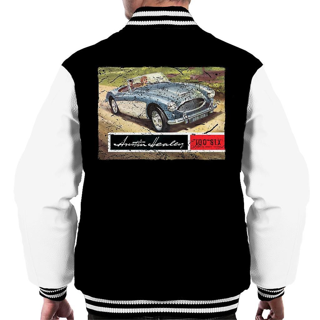 Austin Healey Country Road British Motor Heritage Men's Varsity Jacket Black/White Medium