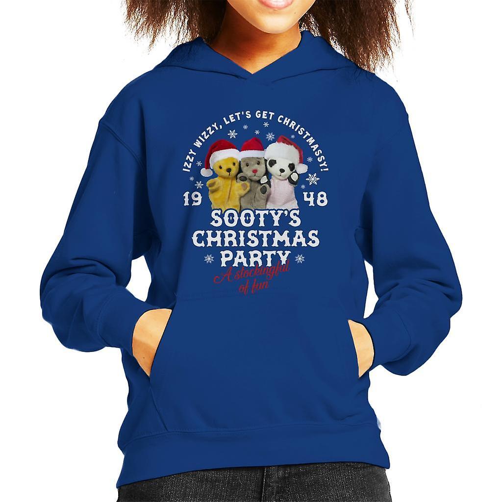 Sooty Christmas A Stockingful Of Fun Kid's Hooded Sweatshirt Royal Blue Small (5-6 yrs)