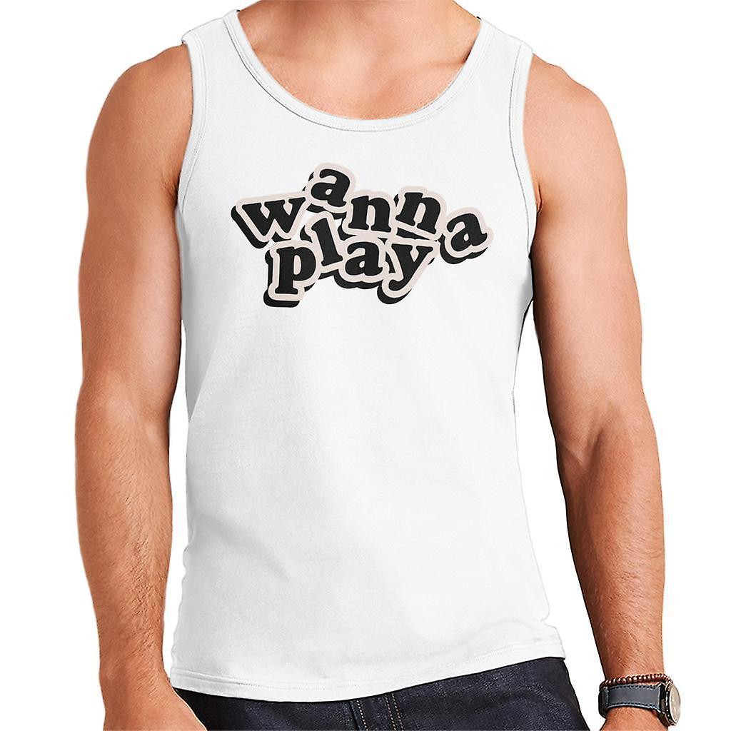 Chucky Wanna Play Playful Font Men's Vest White Small