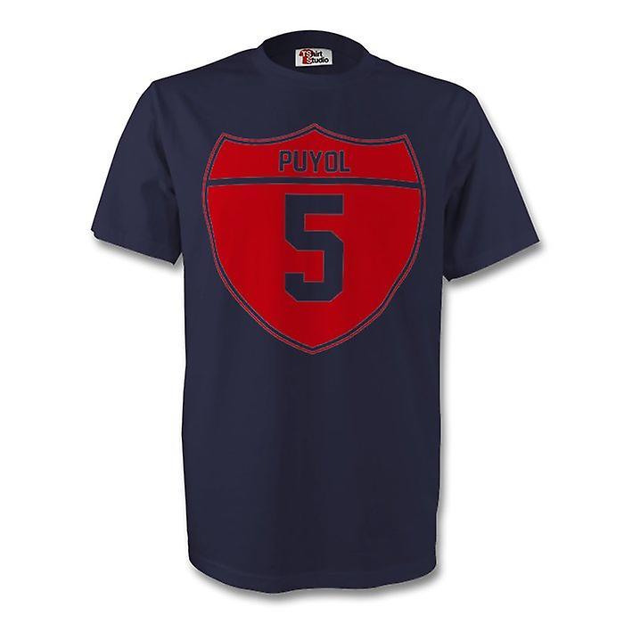 Gildan Carlos Puyol Barcelona Crest Tee (navy) XLW