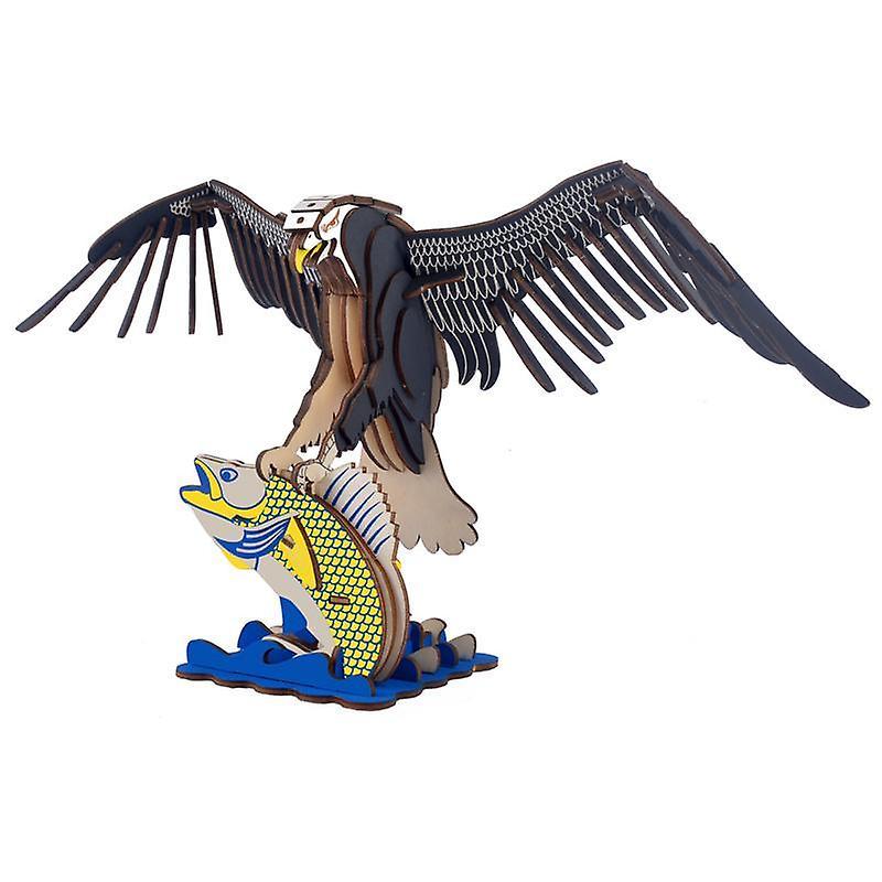 Wisetony Develop kids intelligence Wooden 84 piece 3D Puzzle - Flying eagle