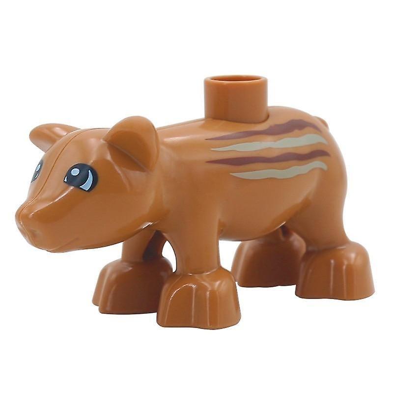 Slowmoose Farm Animals Big Building Blocks Accessories, Pig Dog Cow Horse Crocodile Striped pig