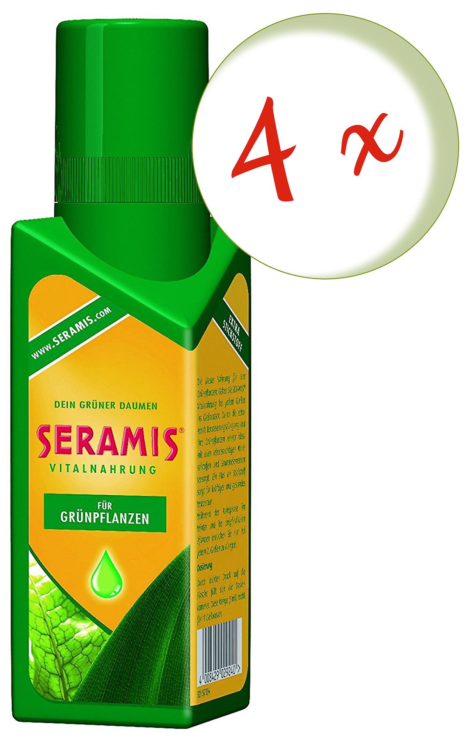 4 x SERAMIS® vital food for green plants and palm trees, 200 ml