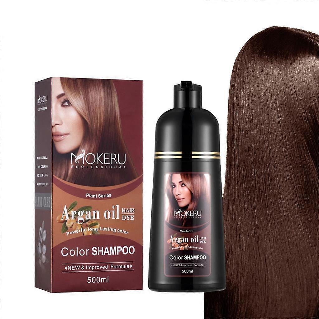 Unbrand Instant Hair Color Shampoo for Gray Hair Coverage Hair Dye Shampoo in Minutes Tea brown