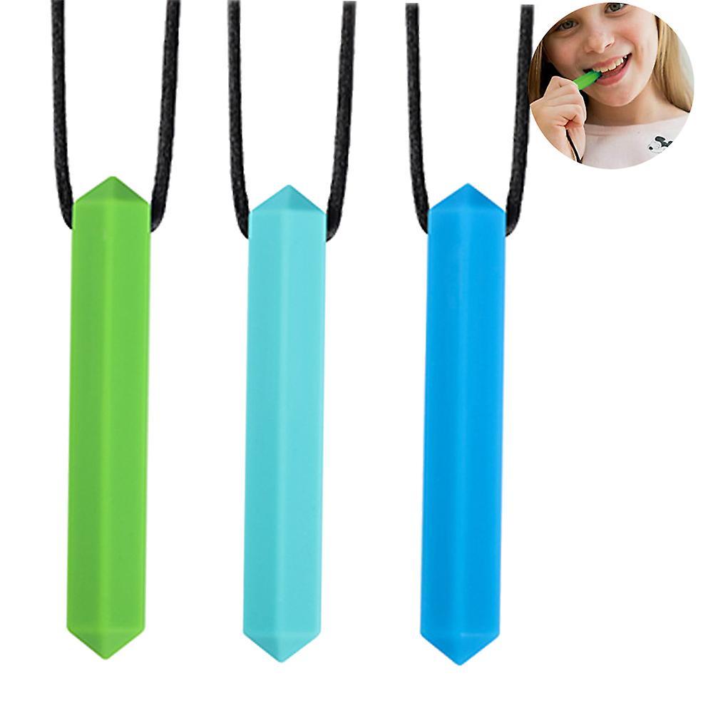 Island 3 Pcs Chew Chew Crayon Sensory Necklace - Best For Kids Or Adults That Like Biting Or Have Autism  Perfectly Textured Silicone Chewy Toys - ...