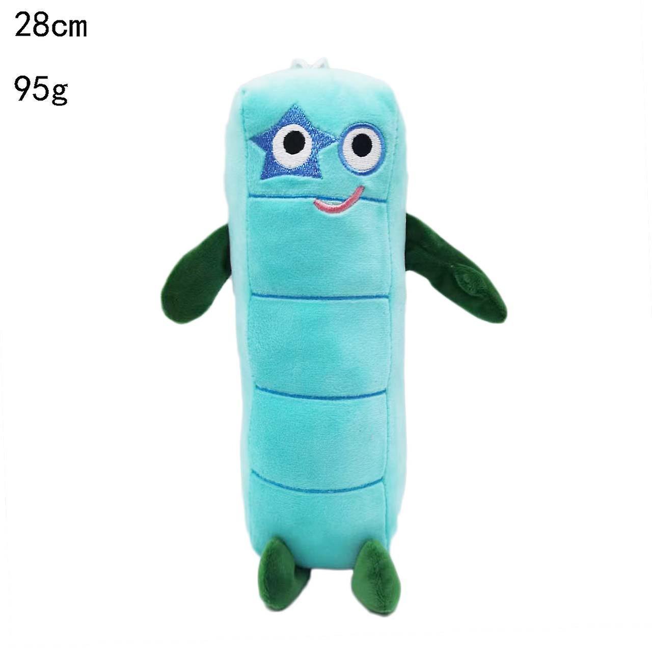 Manchalk Number Blocks Stuffed Model Dolls Cartoon Anime Digit Figures Soft Toys Kawaii Numberblocks Plushies Kids Birthday Xmas Gift blue No.5