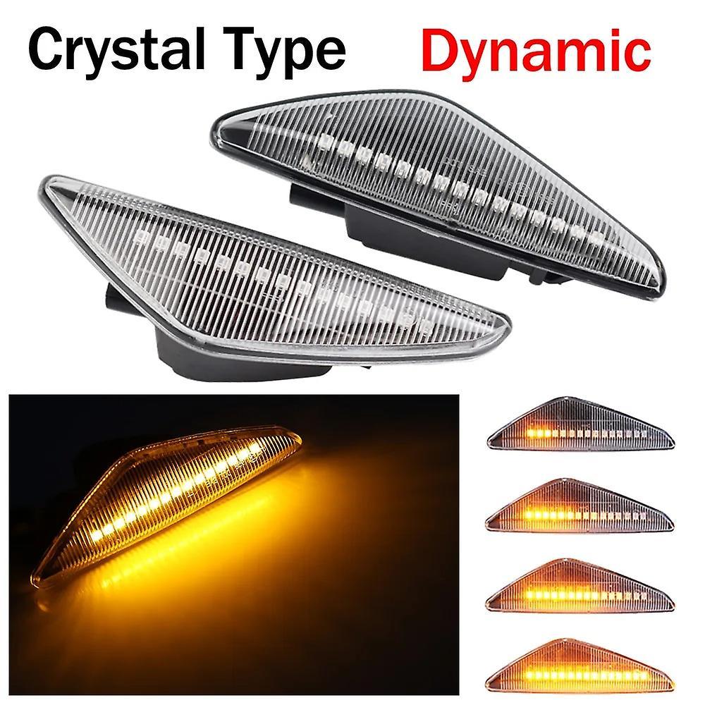 Scitoo 2pcs Led Dynamic Side Marker Turn Signal Repeater Light Indicator Flowing Flash Fit For Bmw X3 X5 X6 E70 E71 2008-2014 E72 F25 Dynamic Cryst...