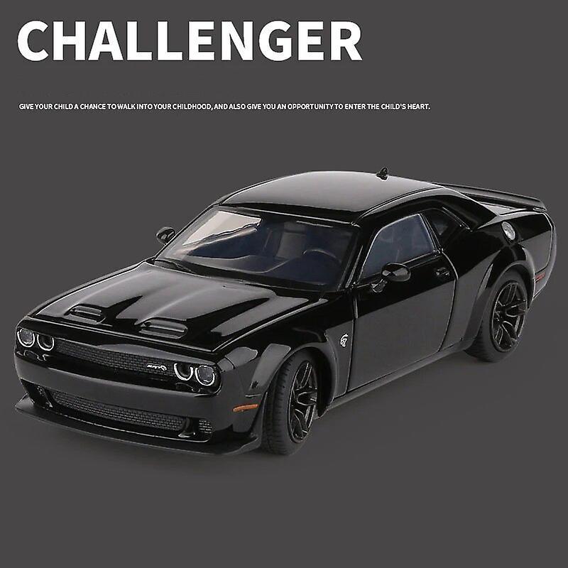 Aintier 1:32 Dodge Challenger SRT Alloy Musle Car Model Diecasts Metal Toy Sports Car Model Simulation Sound Light Collection Kids Gifts Black