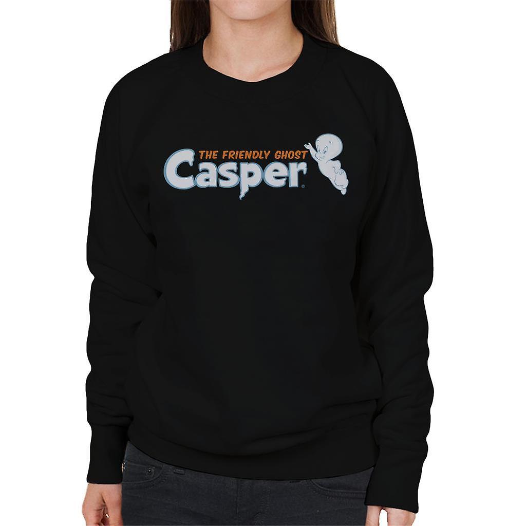 Casper The Friendly Ghost Flying Logo Women's Sweatshirt Black Small